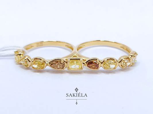 Diamond Dual Yellow Ring