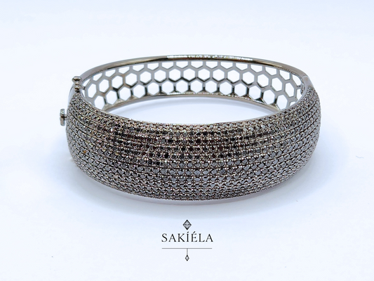 Diamond (Black) White Gold Bangle