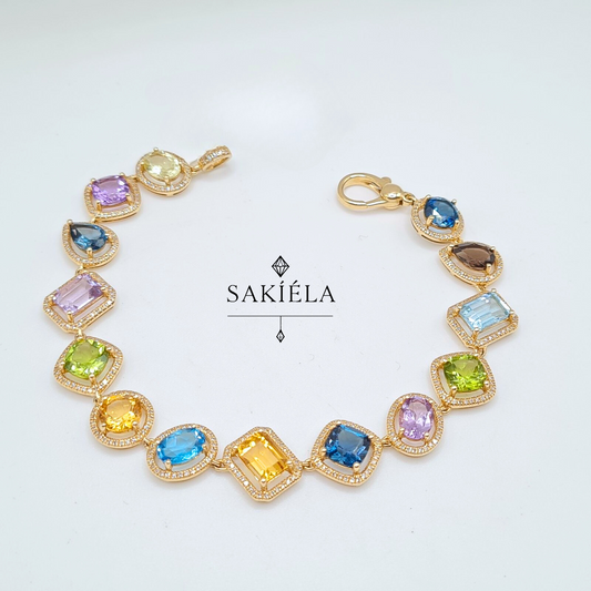 Diamond Rainbow Tennis Bracelet