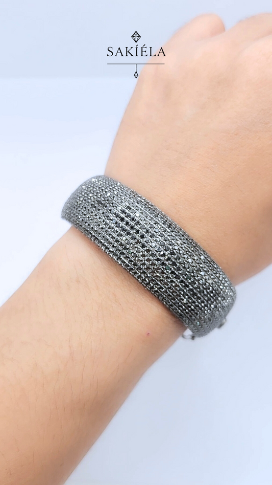 Diamond (Black) White Gold Bangle