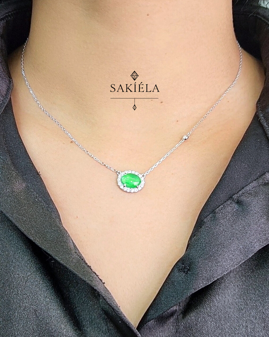 Jade Halo Pendant Necklace