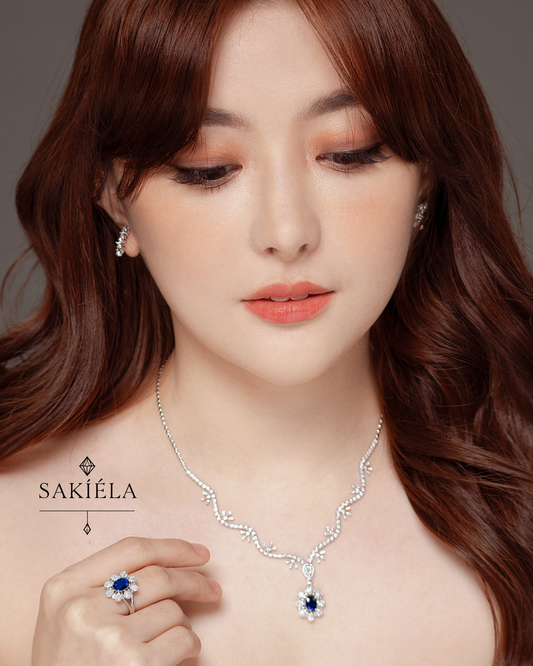 Sapphire Halo Set