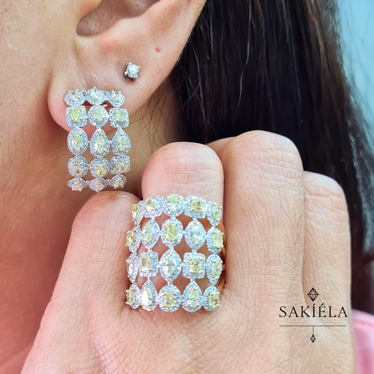 Diamond (Yellow) Ring and Earrings