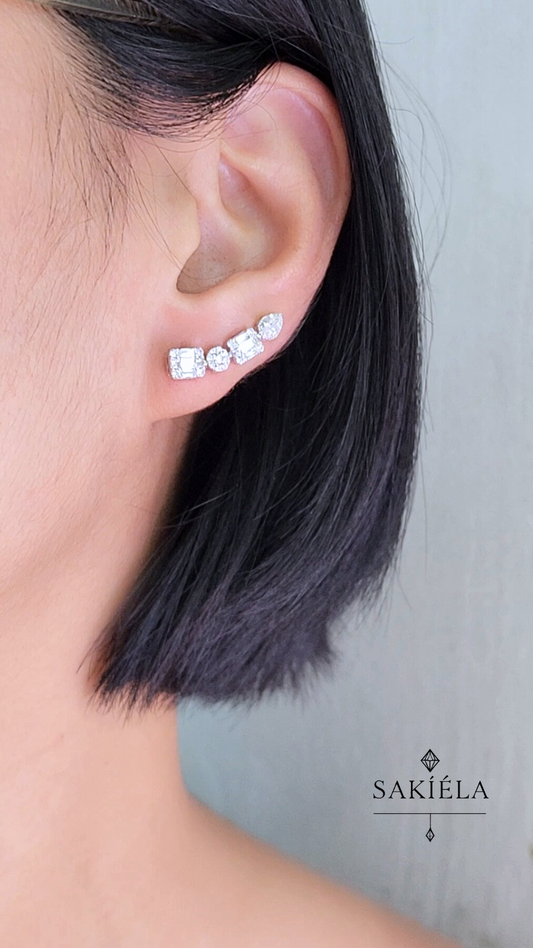 Diamond Quad Shape Earrings