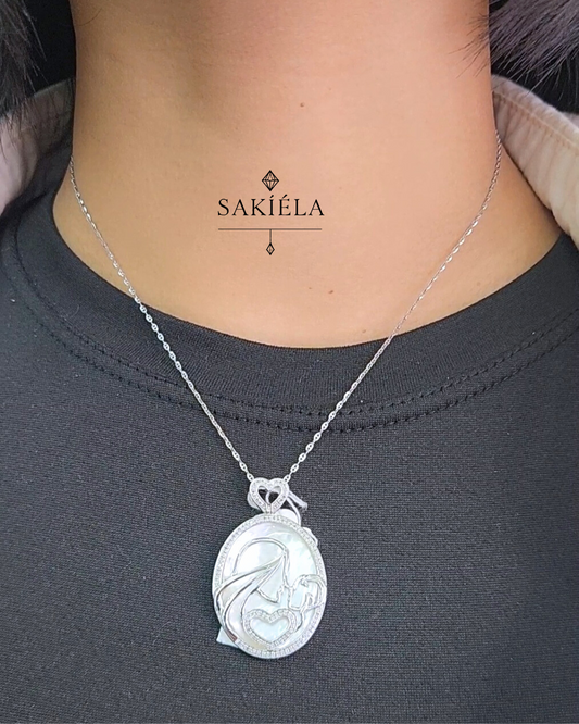 Mother Love Pendant (White Gold)