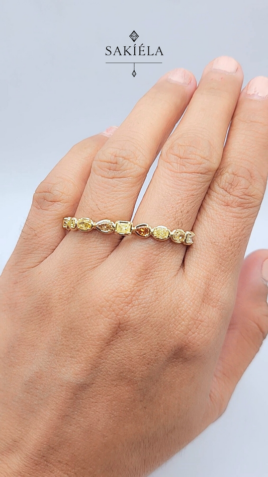 Diamond Dual Yellow Ring