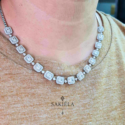 Diamond Tennis White Gold Necklace