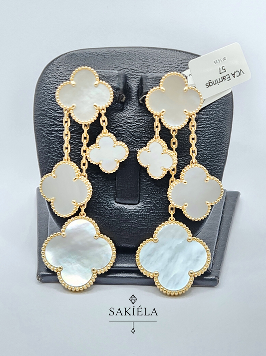 Van Cleef & Arpels' Alhambra 5 Motif Earrings (Mother-of-pearl Inlay)