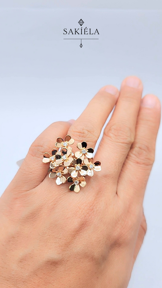 Flower Cluster Ring - 0.30cts