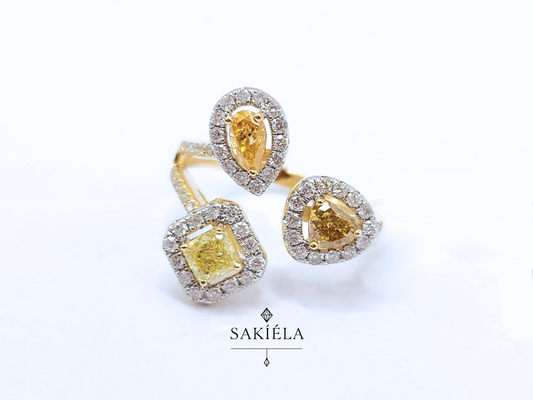Diamond Yellow Halo Ring