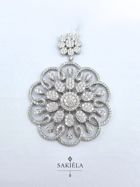 Diamond Flower Pendant