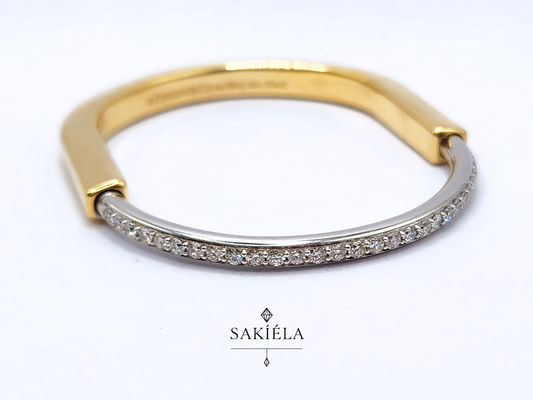 Diamond Half Pavé Tiffany Lock Bangle