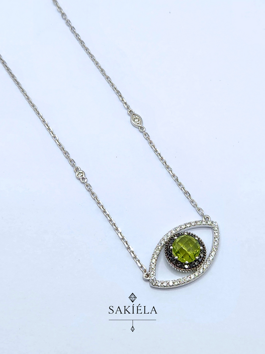 Diamond Evil Eye Necklace and Bracelet