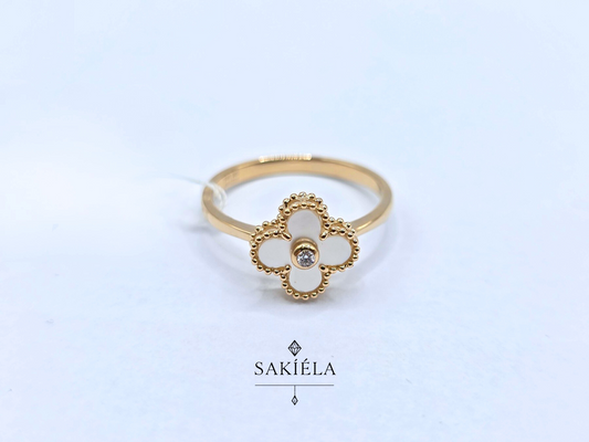 Diamond Clover Motif Ring