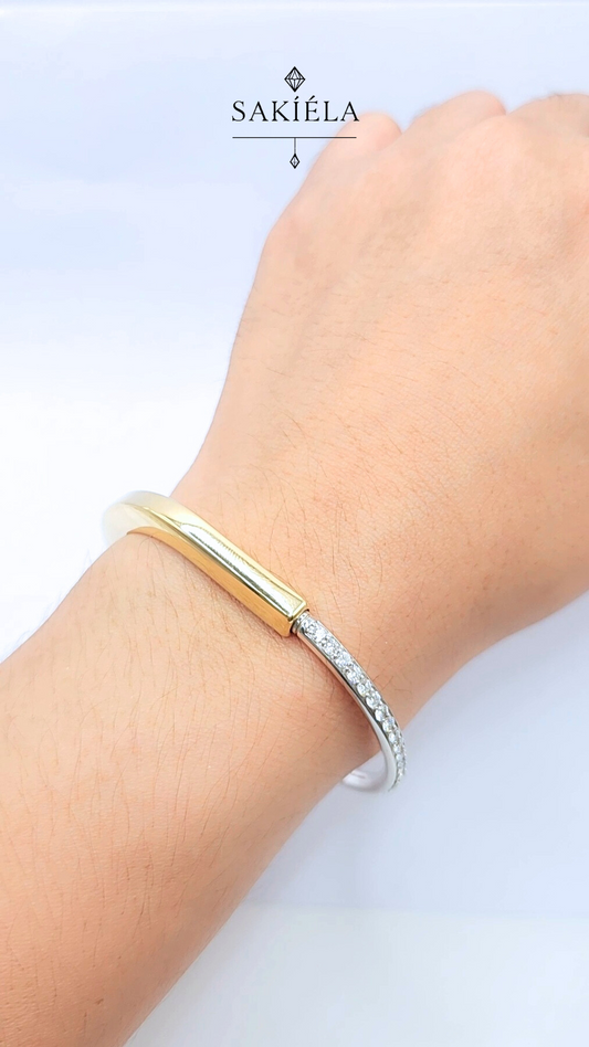 Diamond Half Pavé Tiffany Lock Bangle
