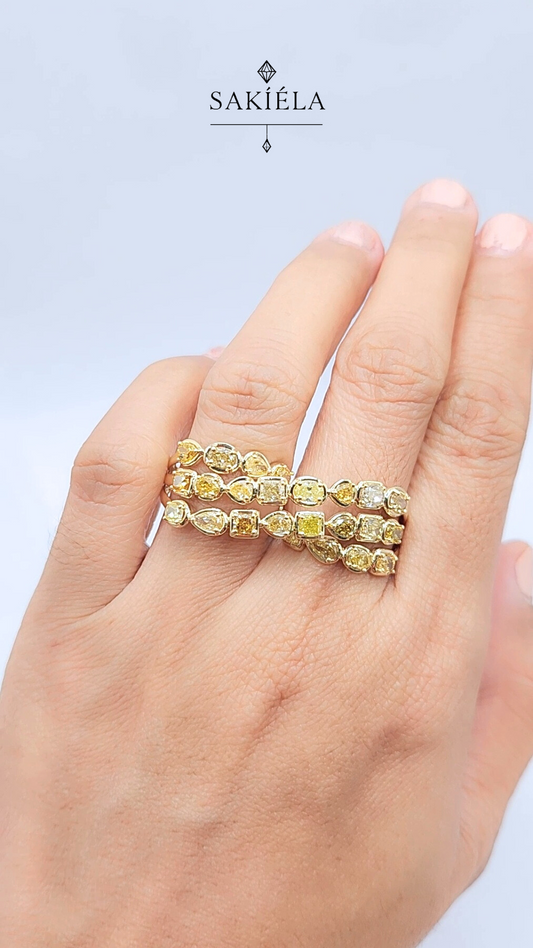 Diamond Dual Yellow Ring