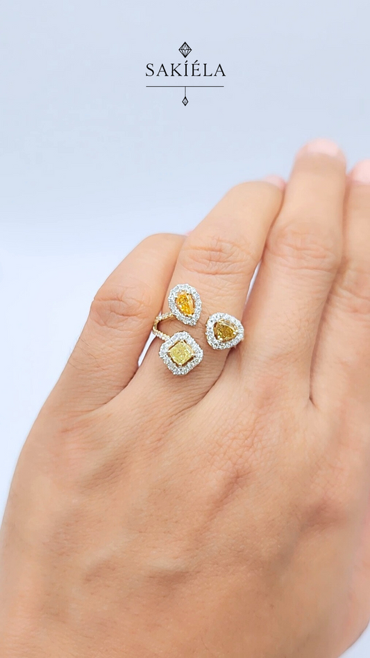 Diamond Yellow Halo Ring