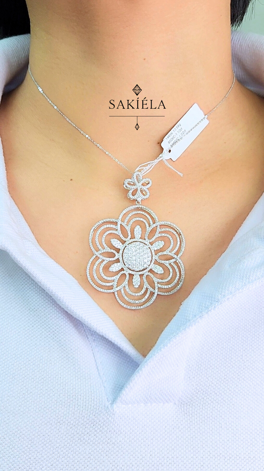 Diamond Flower Necklace