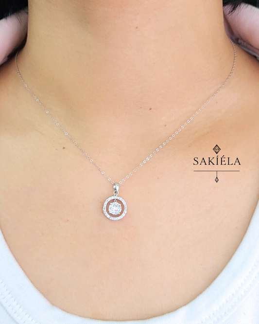 Halo Pendant Necklace - 0.90cts