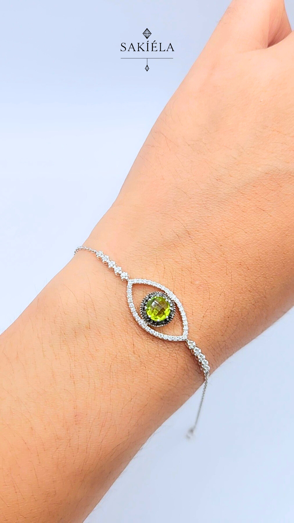 Diamond Evil Eye Necklace and Bracelet