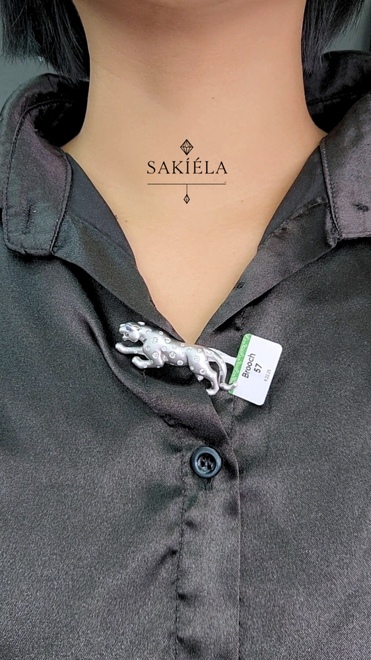 Leopard Brooch - 0.65cts