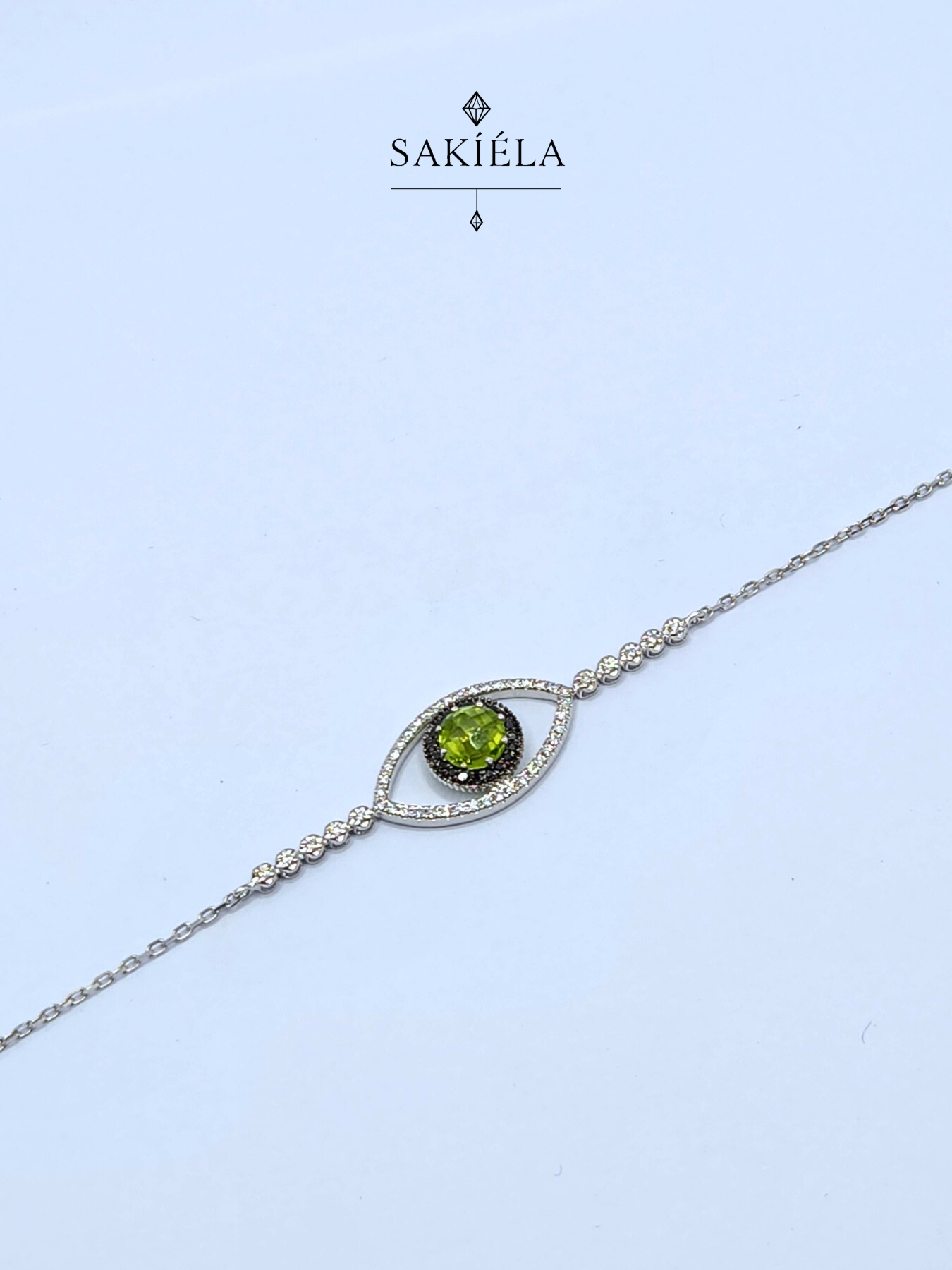 Diamond Evil Eye Necklace and Bracelet