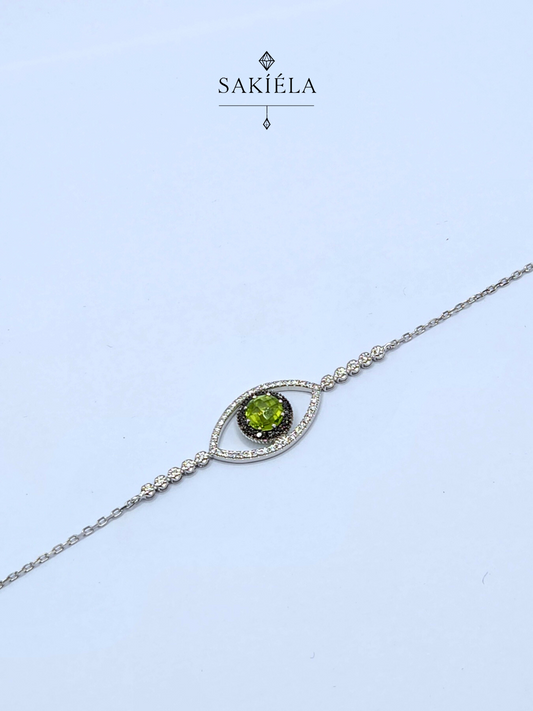 Diamond Evil Eye Necklace and Bracelet