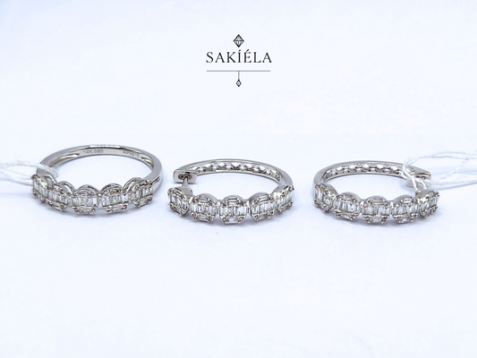 Diamond Tennis Ring and Earring
