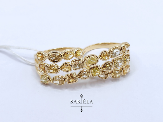 Diamond Dual Yellow Ring