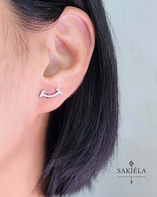 Tiffany & Co. T-Smile Earrings (White Gold)