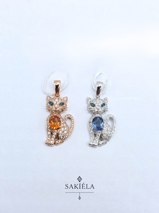 Diamond Cat Pendant