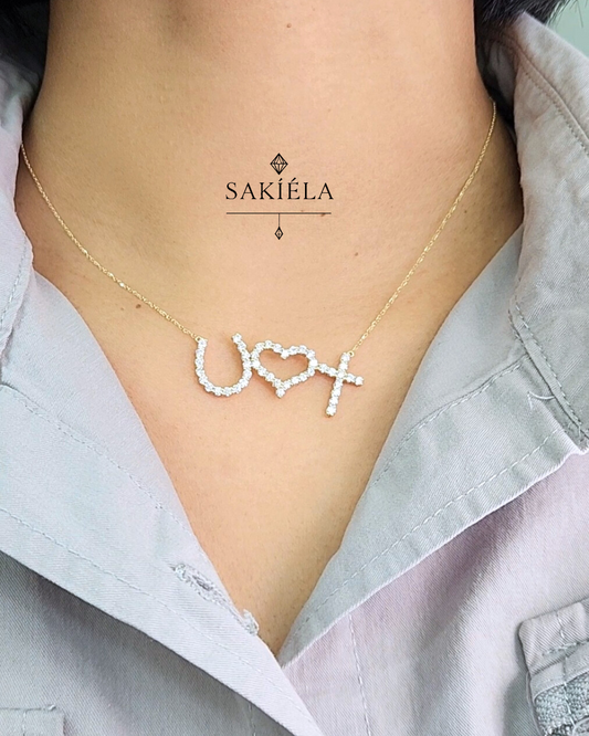 Tri-Symbol Pendant Necklace (Yellow Gold)