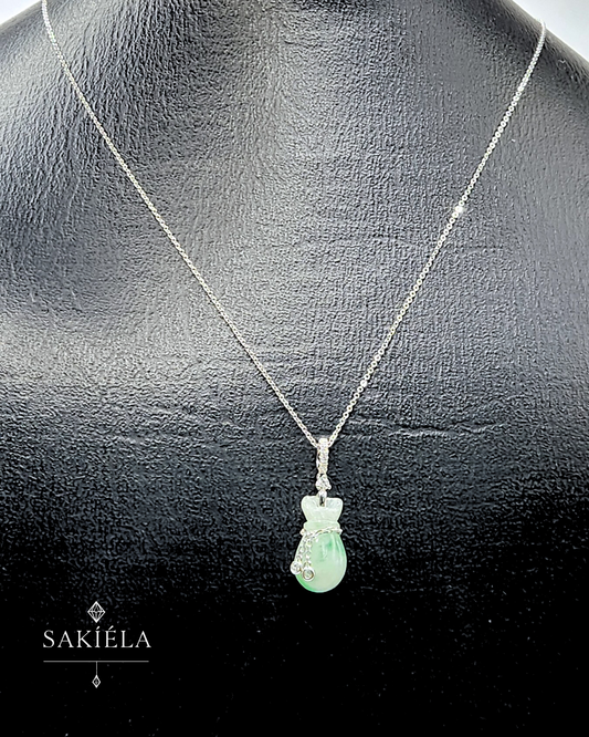 Pounch Pendant Necklace (Light Green)