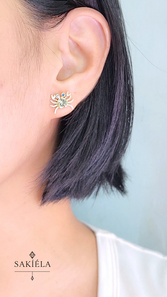 Diamond Crab Earrings
