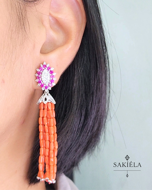 Colorful Earrings with Ruby