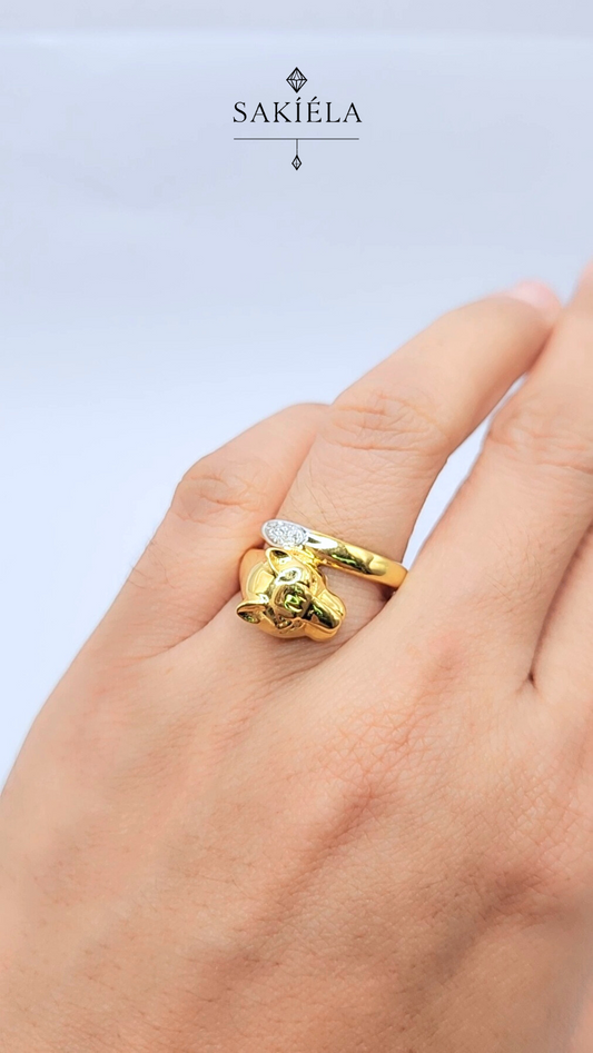Diamond Panther Ring