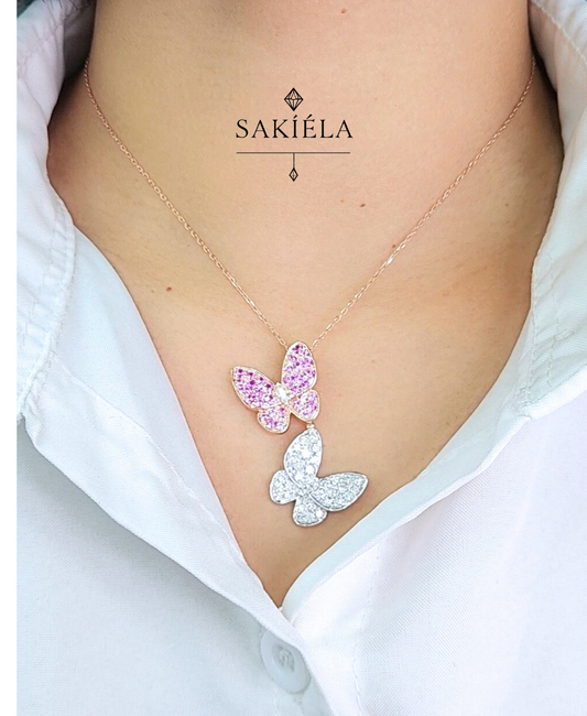 Butterfly Pendant Necklace - 1.23cts