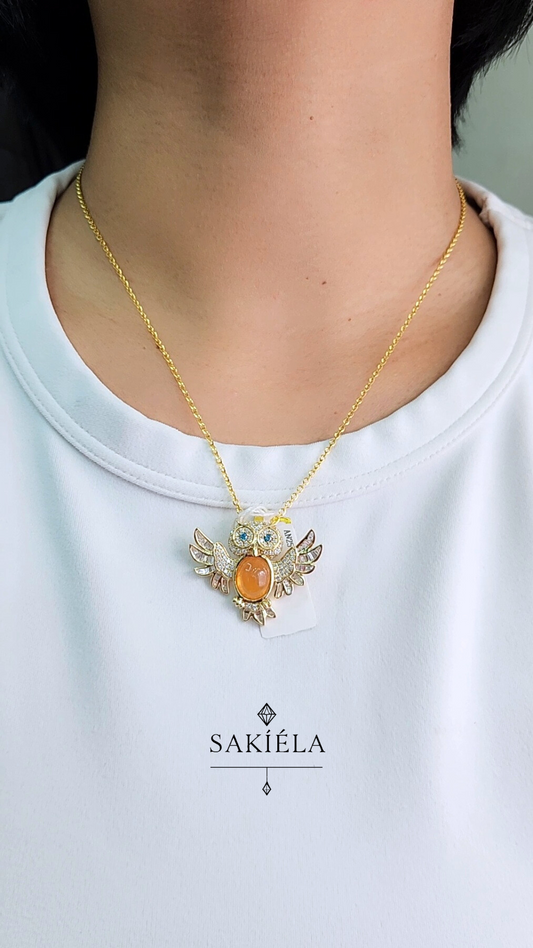 Diamond Owl Pendant