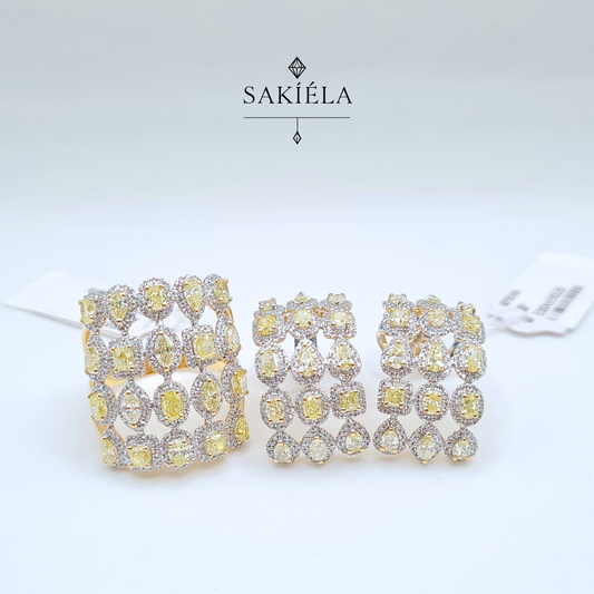 Diamond (Yellow) Ring and Earrings