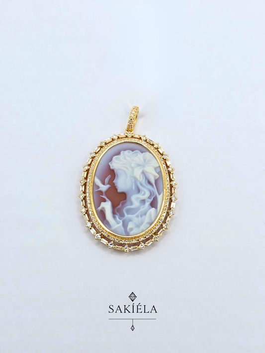 Diamond Cameo Pendant