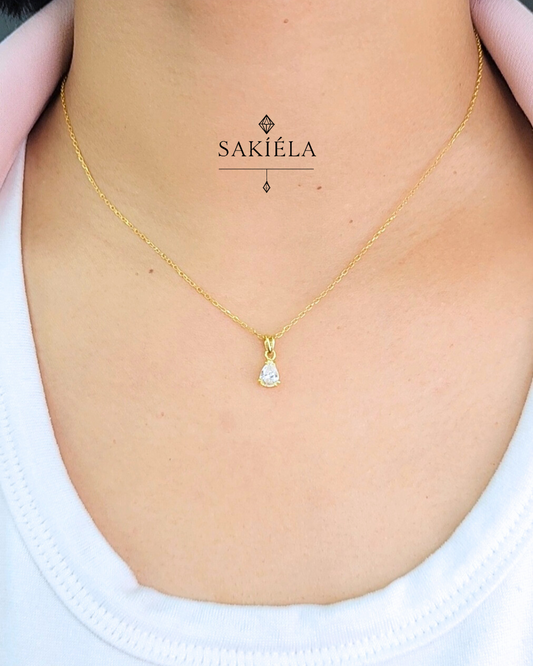 Pear Cut Pendant Necklace