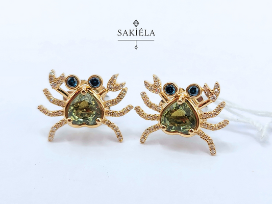 Diamond Crab Earrings