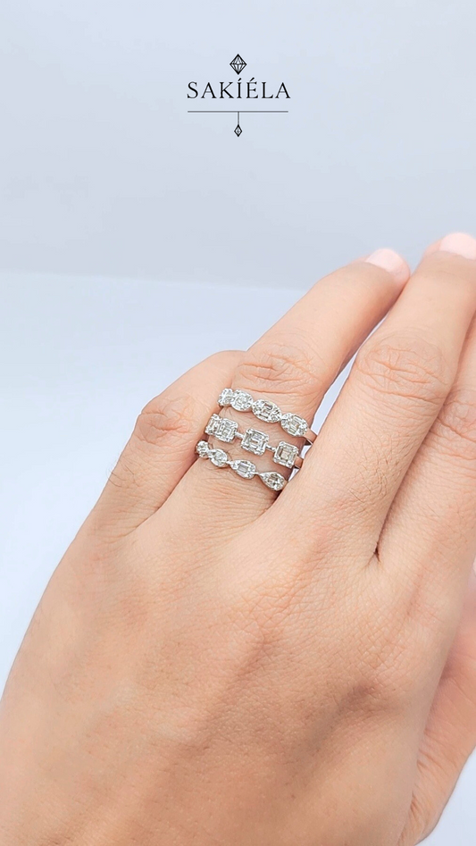 Diamond White Gold Statement Ring