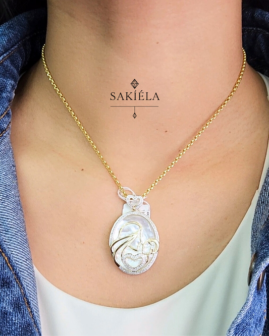 Mother Love Pendant (Rose and Yellow Gold)