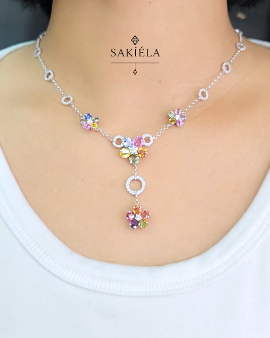 Rainbow Floral Necklace