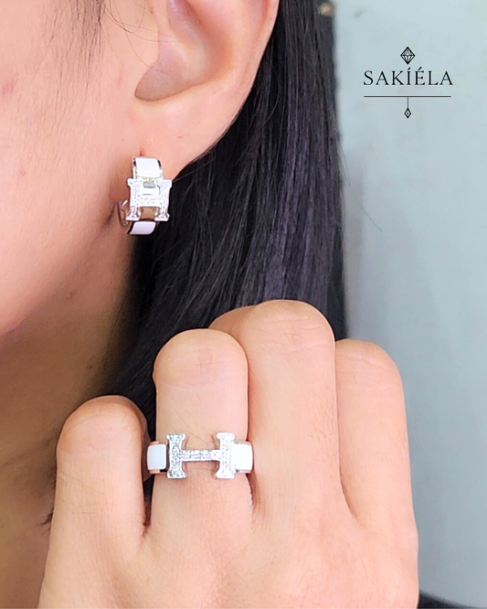 Hermès "H" Ring & Earrings Set