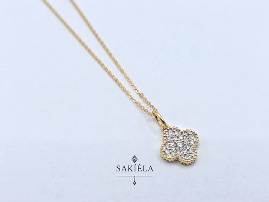 Diamond Clover Motif Necklace