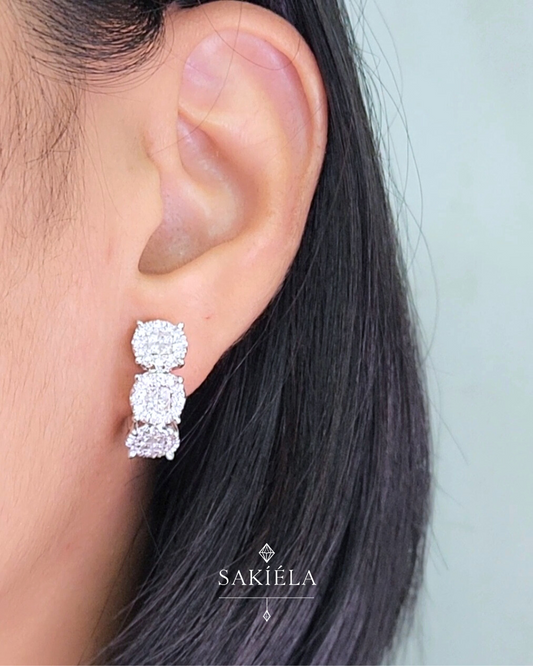 Half Hoop Earrings - 1.8cts