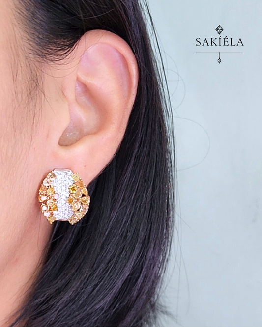 Honeycomb Earrings - 2.35cts