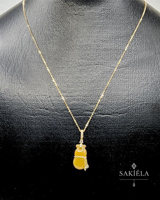 Pouch Pendant Necklace (Yellow)